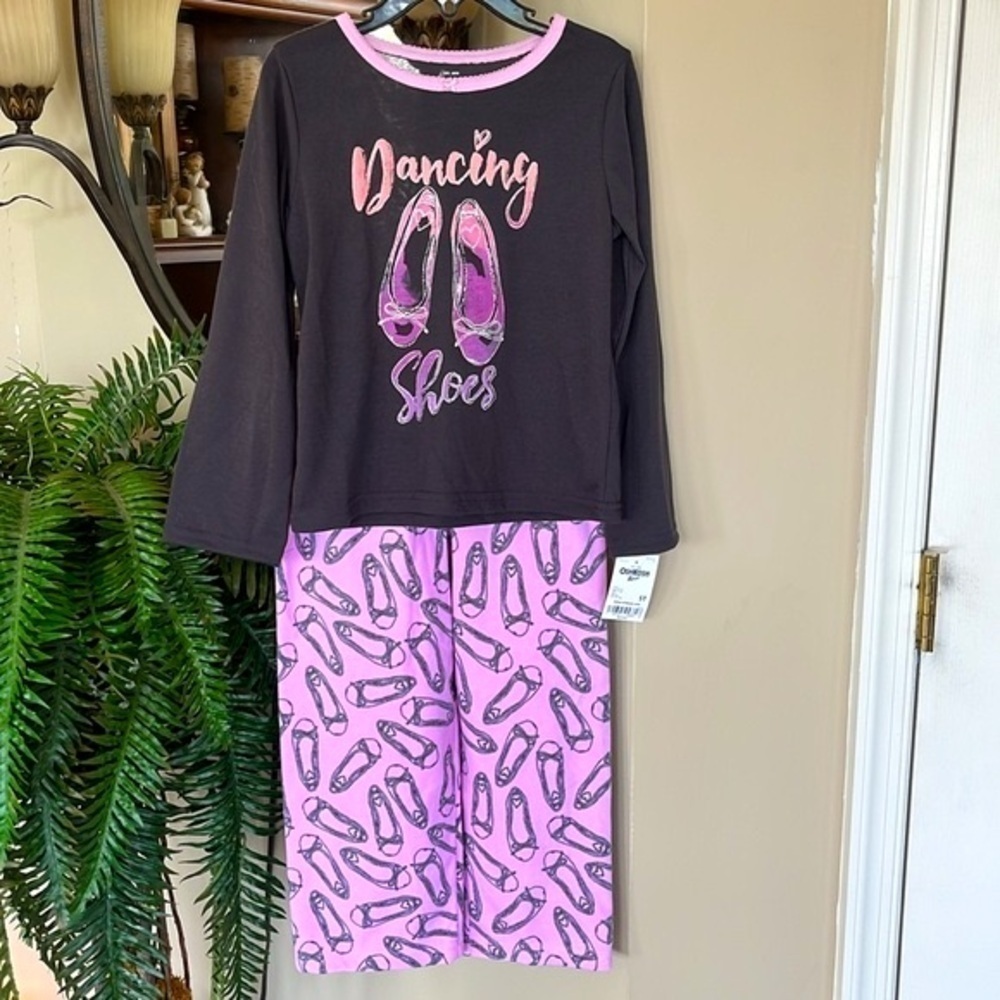 Brand New OshKosh B’Gosh 2-Piece Pajamas Set Ballerina Ballet Dance Fleece Pants